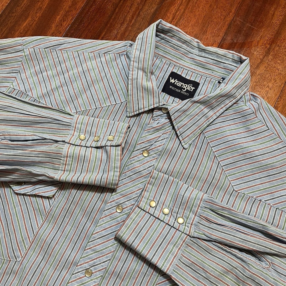 Wrangler Western Shirt Mens 3xb 3X Big Pearl Snap Cowboy Western Blue Red Green